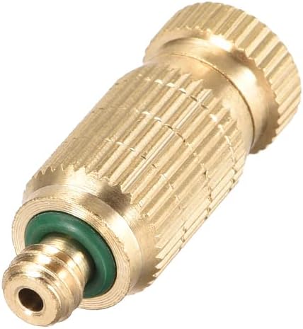 uxcell Brass Misting Nozzle - 3/16-inch Threaded 0.3mm Orifice Dia Fogging Spray Head for Outdoor Cooling System - 5 Pcs Golden