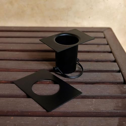Nutshell Stores Medium Square Cups Rain Chain - Black - 11 Feet