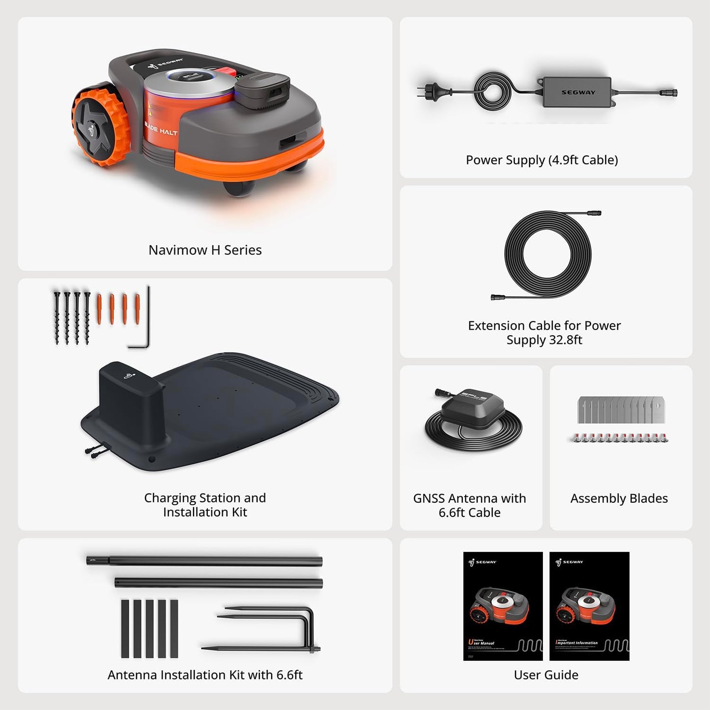 Segway Navimow H3000N-VF Robot Lawn Mower Perimeter Wire Free, 0.74 Acre RTK+Vision Robotic Lawnmower, Virtual Boundary, Systematic Mowing, APP Control, Anti-Theft 54dB(A) Quiet, Multi-Zone Management