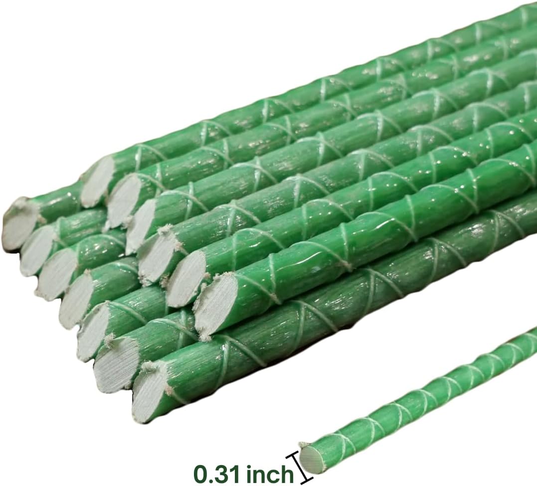 Fiberglass Eco Friendly Garden Stakes (Choose Height/Quantity) – Durable, Lightweight, Tomato, Tree, Strawberry, Plant, Support Fencing Stakes with Patterned Surface 5/16" Diameter (100, 3)