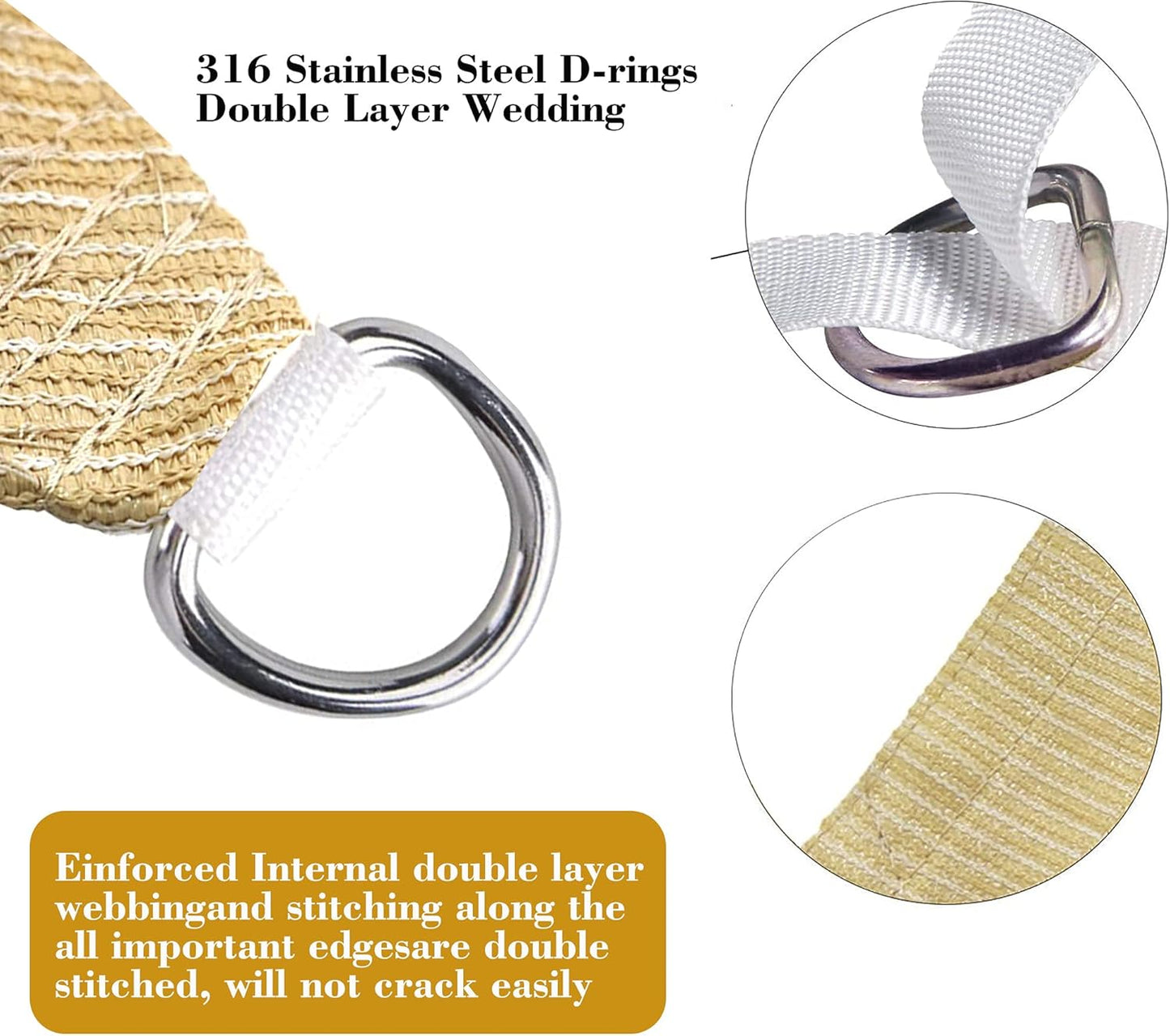 10' x 20' Beige Rectangle Sun Shade Sail SSP1212 Canopy Durable Fabric UV Block Awning,We Make Custom Orders