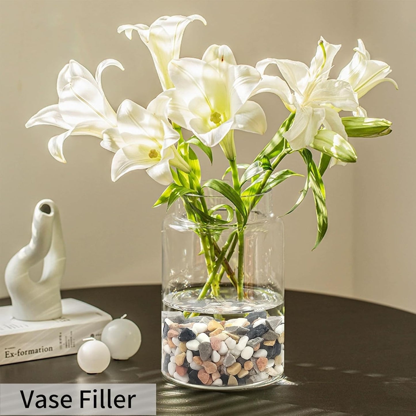 2 lbs Succulent and Cactus Pebbles Gravel, 3/8 Inch Mixed Color Decorative River Rocks for Plants Indoor, Vases, Terrarium, Potted Top Dressing and Outdoor Decorative Stones