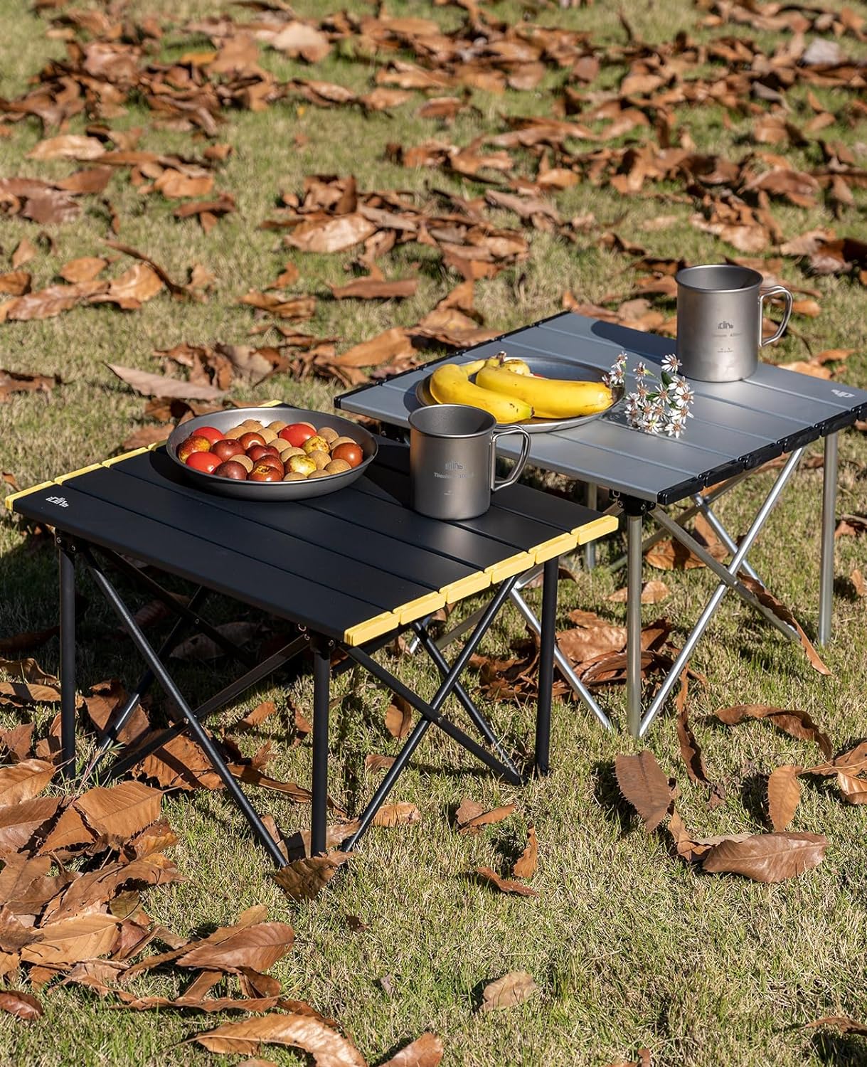 iClimb Ultralight Compact Camping Folding Table with Carry Bag (Reinforced Silver - S)