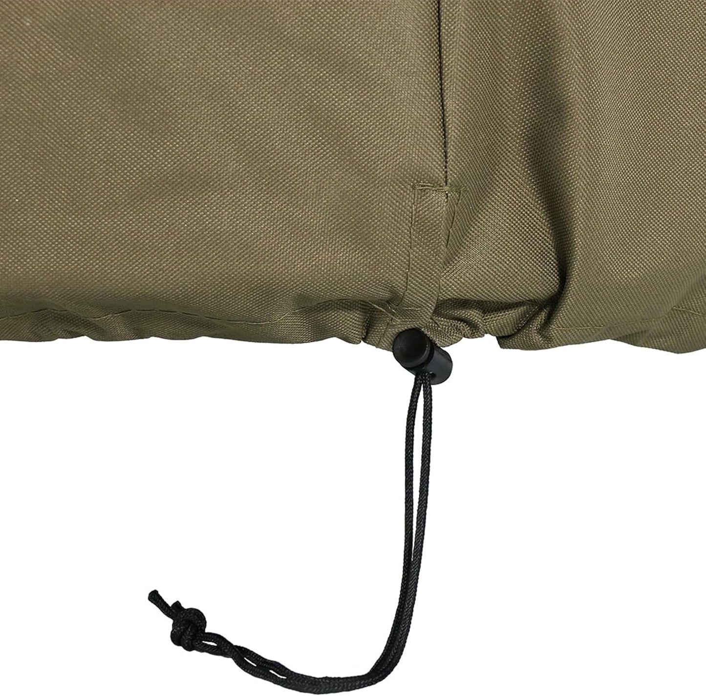 Sunnydaze Round Outdoor Fire Pit Cover - Heavy-Duty 300D Polyester and PVC with Drawstring Closure - Khaki - 48-Inch