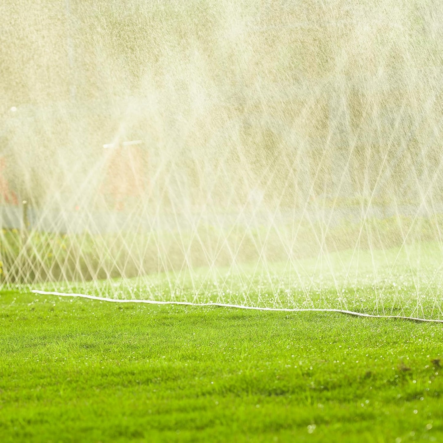 LINEX Sprinkler Soaker Hose 50 ft for Garden, Watering Hose with Holes, High-Efficiency Sprinklers System for Lawn and Garden with Staples
