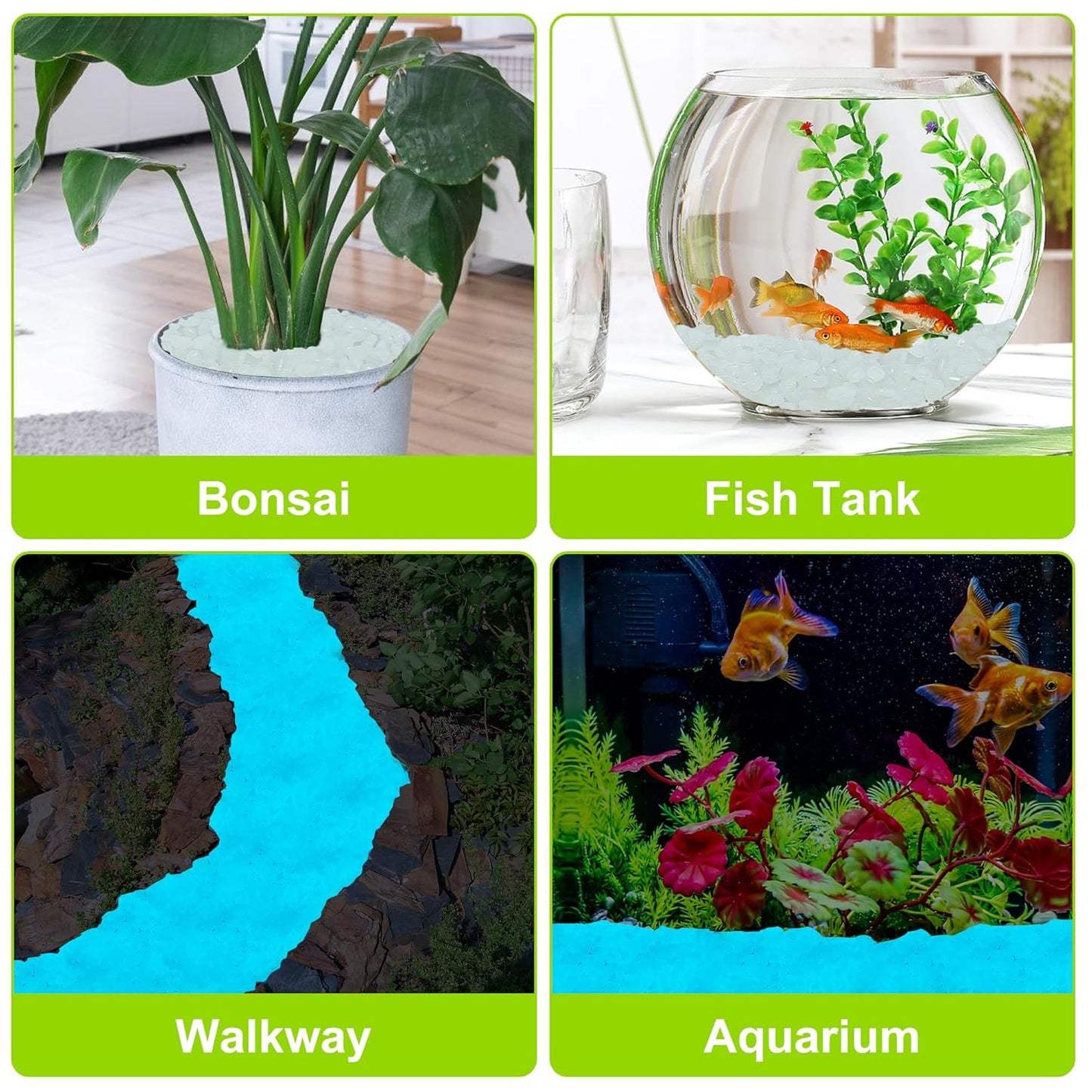 800pcs 5-8mm White Glow in The Dark Garden Pebbles Stones 5-8mm Luminous Stones Glow in The Dark Rocks Outdoor Glow Pebbles Aquarium Rocks for Garden Path Walkway Yard Fish Tank Plant Pots