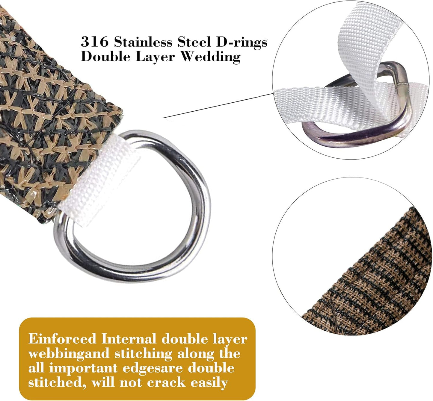 10' x 13' Brown Rectangle Sun Shade Sail SSP1212 Canopy Durable Fabric UV Block Awning,We Make Custom Orders