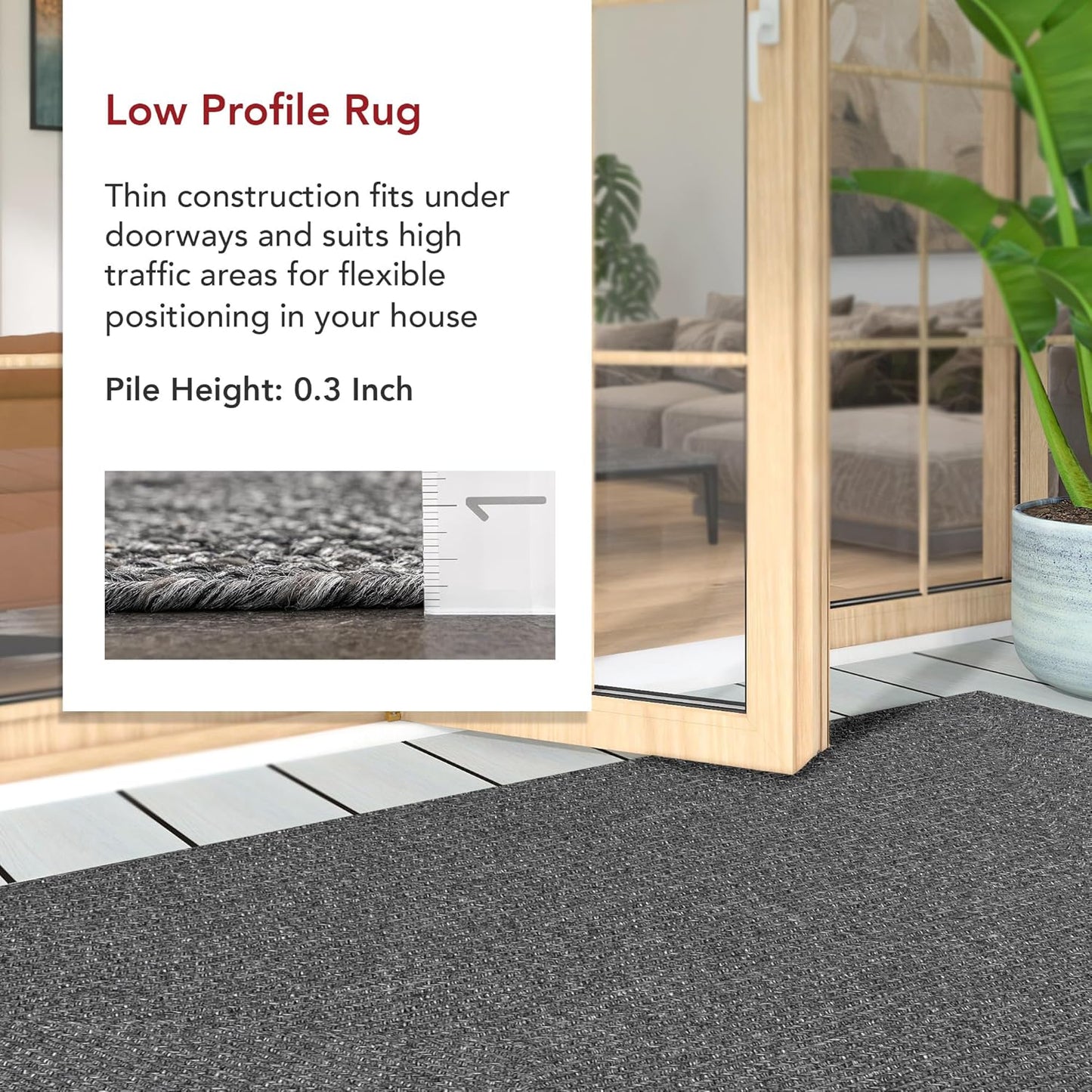 nuLOOM Oval 3' x 5' Solid Hand Braided Indoor/Outdoor Area Rug, Pet-Friendly, High Traffic, Weather Resistant, for Patio, Balcony, Bedroom, Living, Dining Room, Wynn Charcoal