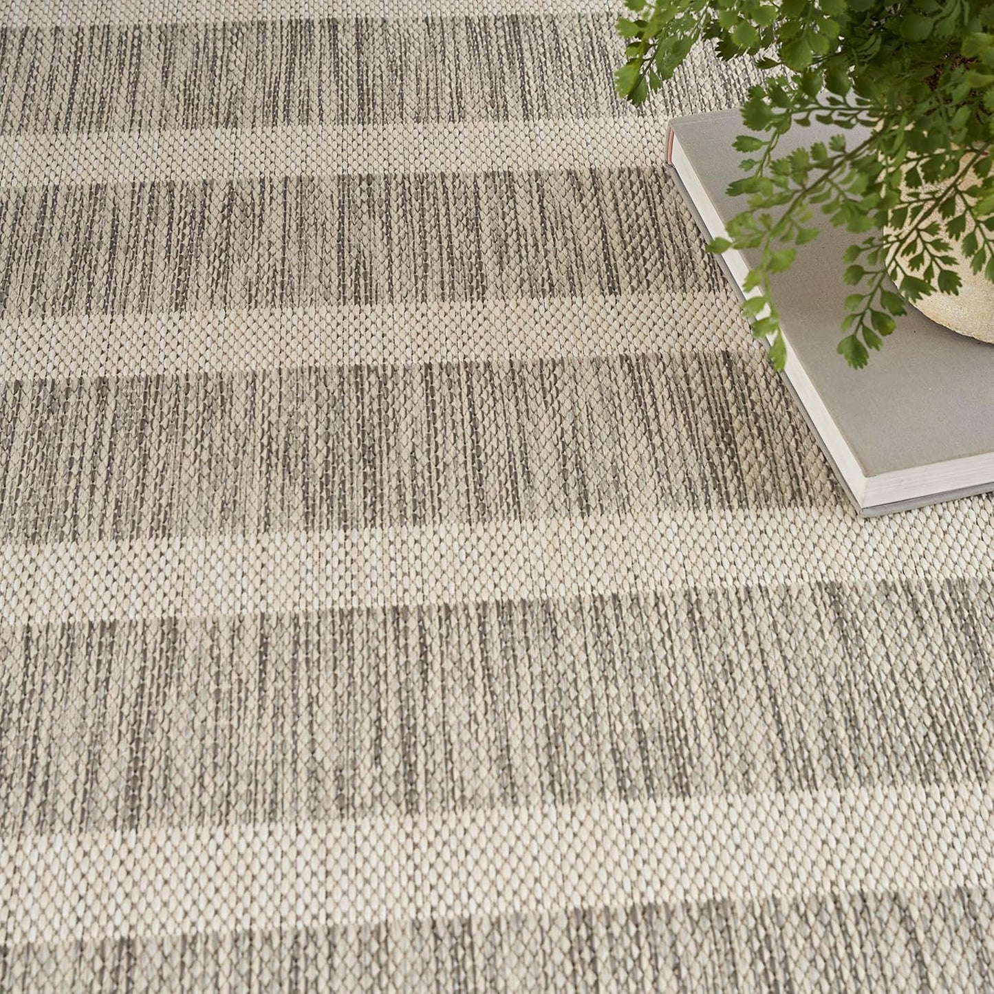 Nourison Home Positano 4' x 6' Fabric Grey Ivory Area Rug