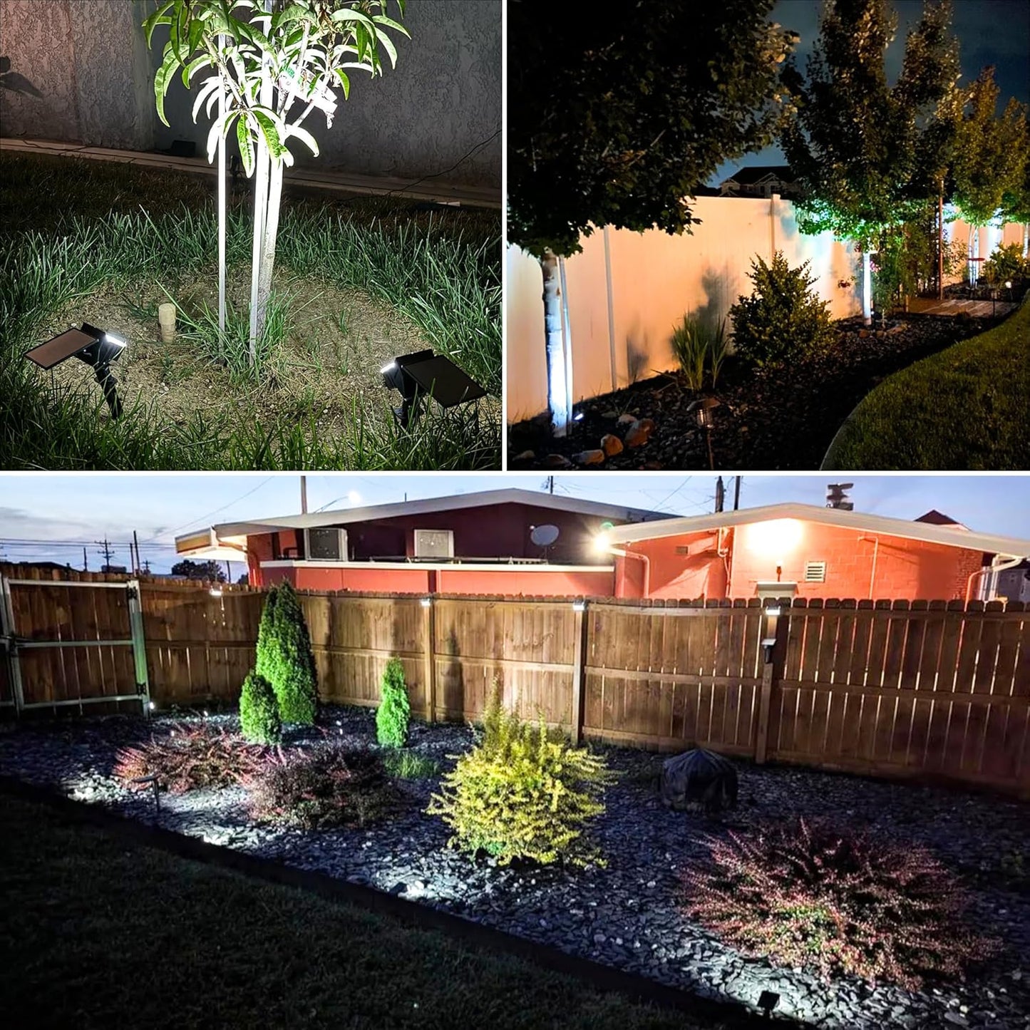 VOLISUN Solar Spotlight Outdoor, IP67 Waterproof Solar Landscape Spot Lights,Uplights for Yard Garden Pathway - 2 Pack (Cool White) 27 LED 3 Lighting Modes