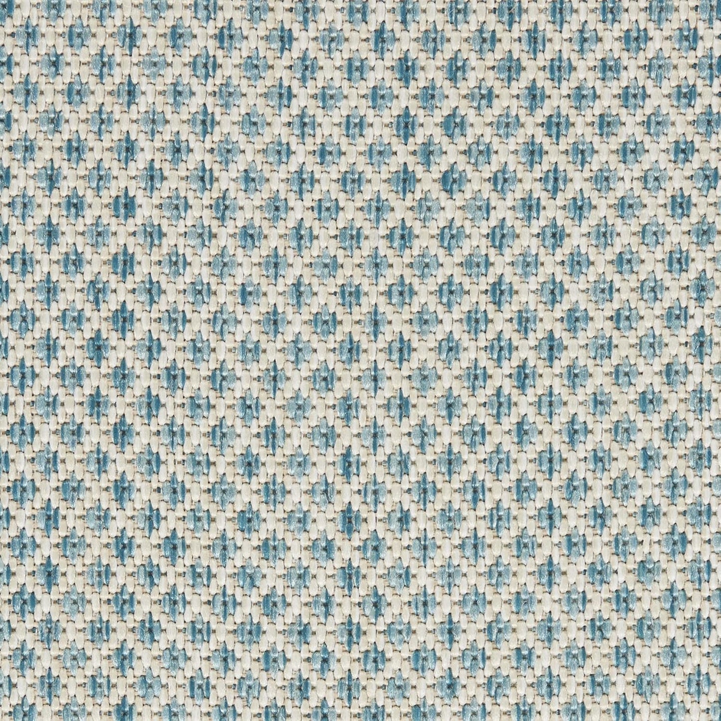 Nourison Home Courtyard Indoor/Outdoor Ivory/Aqua 2'2" x 10' Area Rug, Easy Cleaning, Non Shedding, Bed Room, Living Room, Dining Room, Backyard, Deck, Patio (2x10)