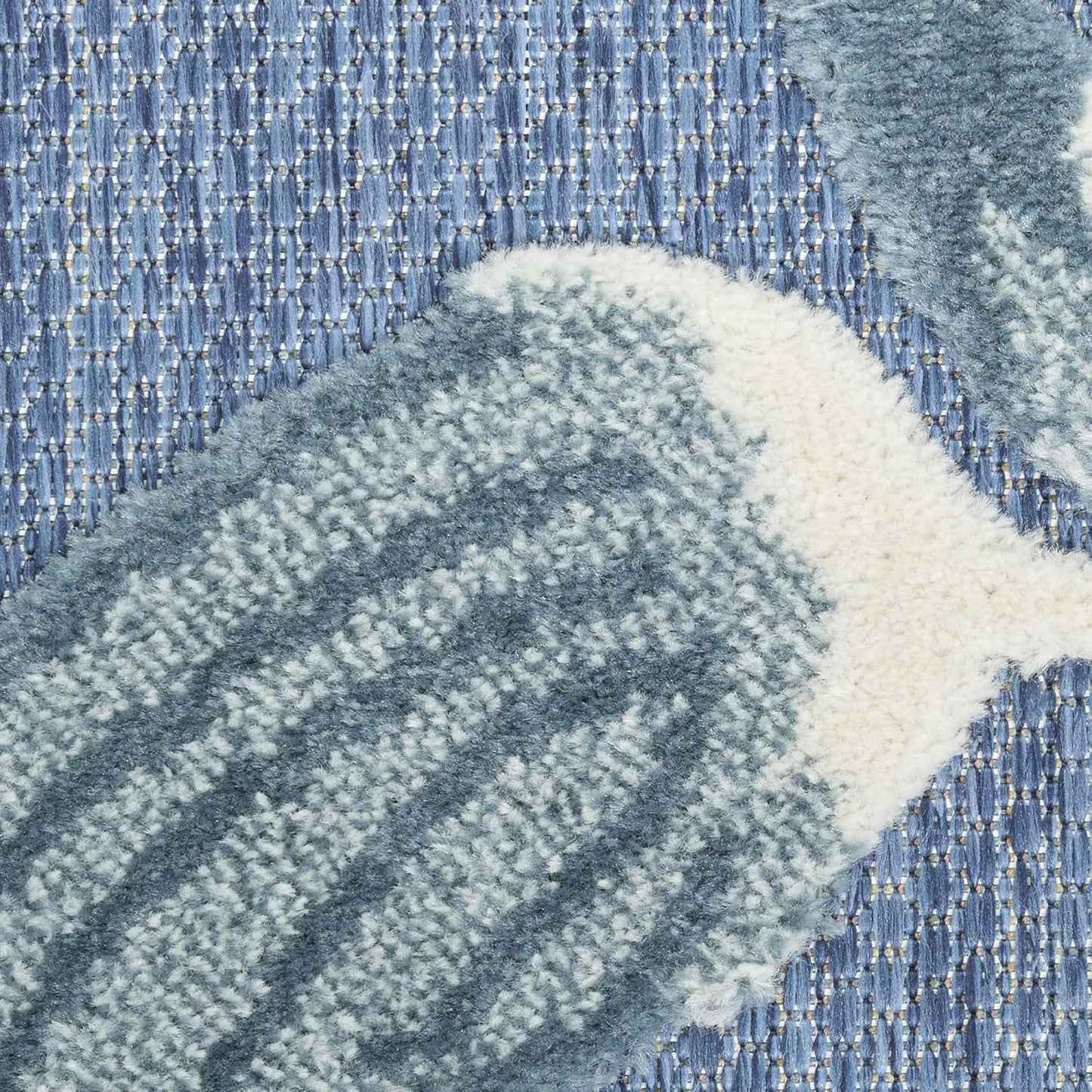 Nourison Aloha Blue 9' x 12' Area Rug - Easy Clean, Non Shedding, Bed Room, Living Room, Dining Room, Kitchen (9' x 12')