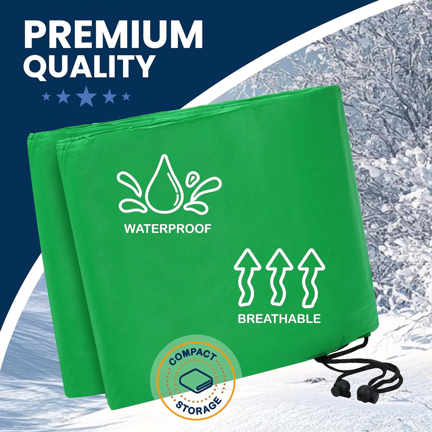 SCRUBIT Plant Covers Freeze Protection, 40" W x 47" H Frost Cloths for Outdoor Plants & Fruit Trees with Zipper and Drawstring, Thick Winter Plant Covers - 4 Pack Shrubs Frost Blankets