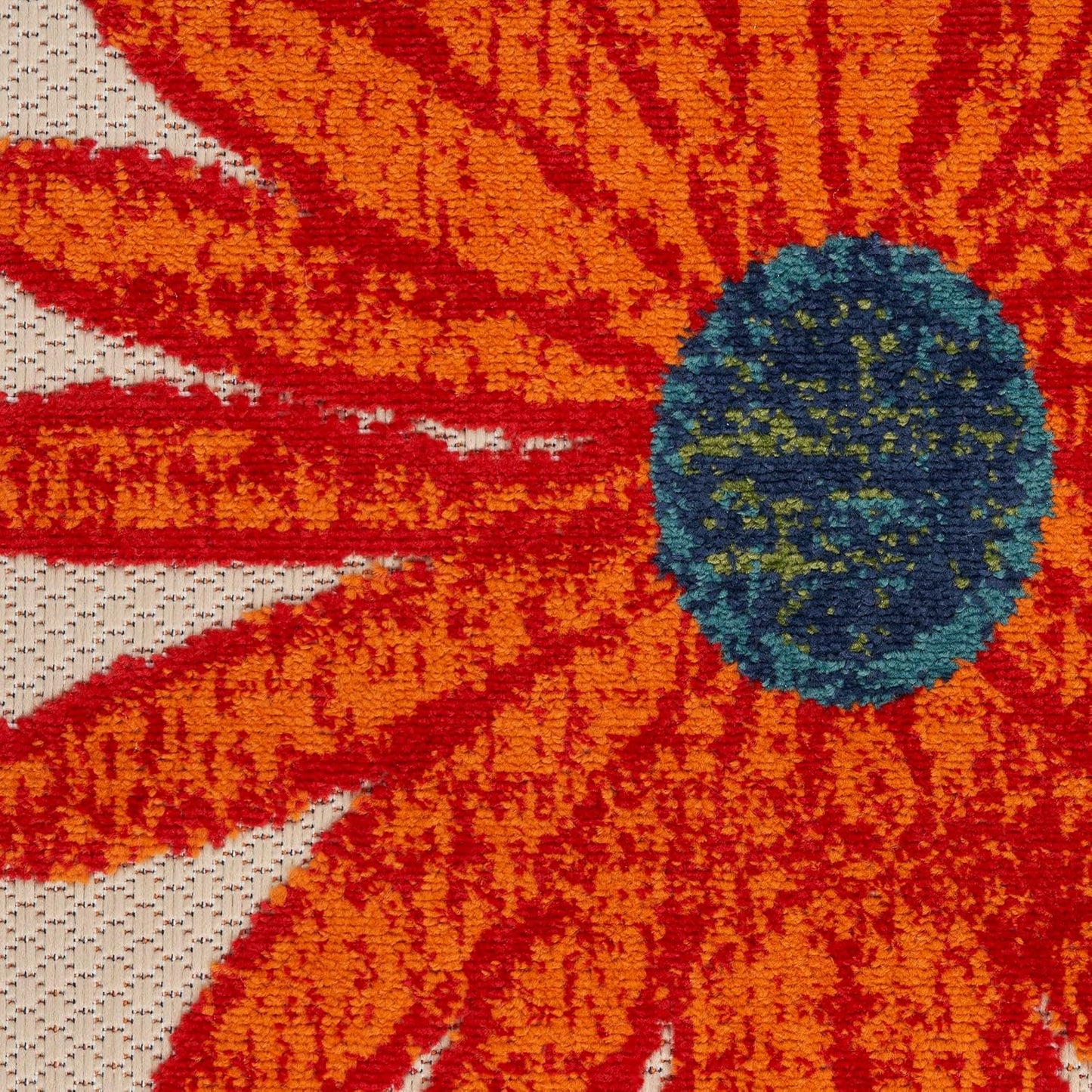 Nourison Home Aloha Indoor/Outdoor Ivory Multicolor 2'3" x 8' Area Rug, Easy-Cleaning, Non Shedding, Bed Room, Living Room, Dining Room, Backyard, Deck, Patio (2x8)