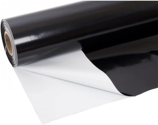Farm Plastic Supply - 12 Mil String Reinforced Black/White Pond Liner - 12 Mil Fish Pond Liner, Pond Liners for Outdoor Ponds, Koi Ponds, Garden Fountain, Containment Liner (6' x 25')