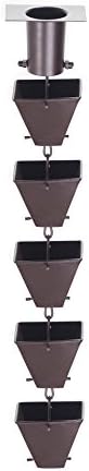 Nutshell Stores Medium Square Cups Rain Chain - Bronze - 14 Feet