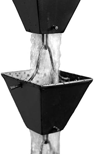 Nutshell Stores Medium Square Cups Rain Chain - Black - 15 Feet