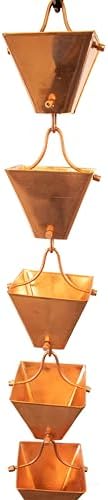 Nutshell Stores Medium Square Cups Rain Chain - Copper - 16 Feet