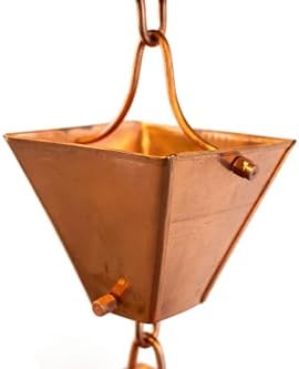 Nutshell Stores Medium Square Cups Rain Chain - Copper - 13 Feet