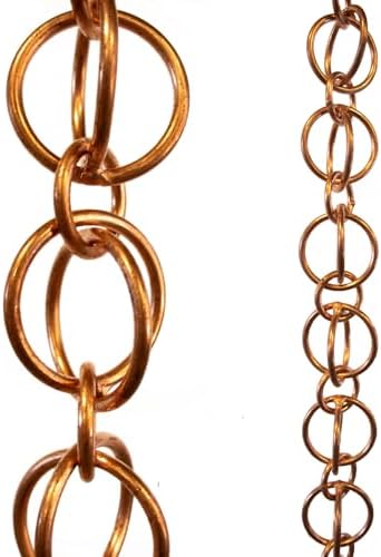 Nutshell Stores Double Loops Rain Chain - Copper - 18 Feet