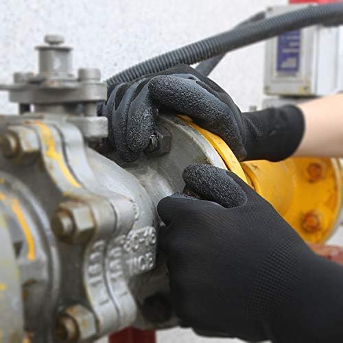 Evridwear Crinkle Latex Rubber Hand Coated Safety Work Gloves for Men Women General Multi Use Construction Warehouse Gardening Assembly Landscaping (L-Size) 120 Pairs Pack