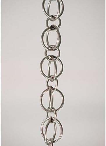 Nutshell Stores Double Loops Rain Chain - Stainless Steel - 12 Feet