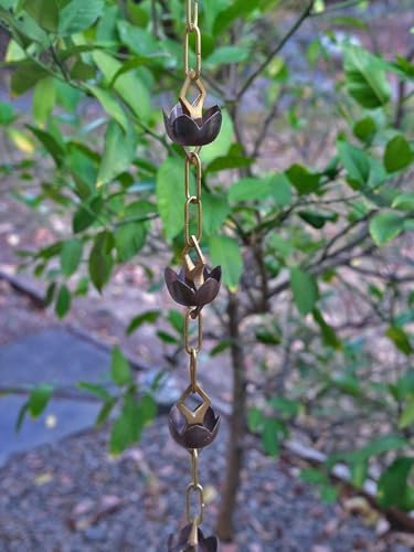Nutshell Stores Lotus Rain Chain - 11 Feet