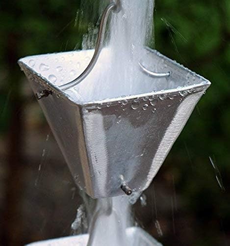 Nutshell Stores Medium Square Cups Rain Chain - Aluminum - 18 Feet