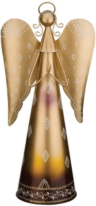 Regal Art & Gift Angel Statue - Metal Indoor/Outdoor Garden Statue Deals, Elegant Garden Decor, Beautiful Gifts for Women, Exquisite Angel Statues for Garden, 23-Inch, Gold