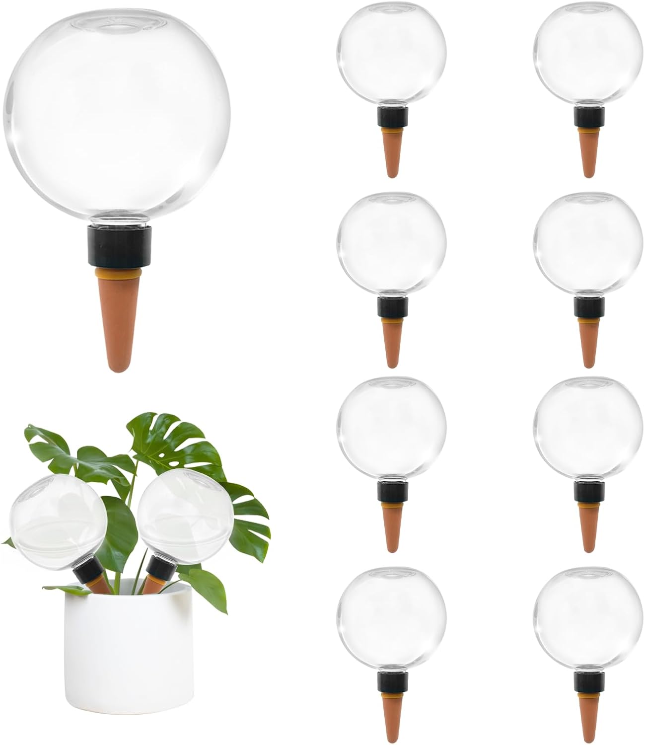 9 Pcs Self Watering Globes for Indoor Plants Automatic Watering Planter Insert 17.5 oz Watering Bulbs with Slow Release Control Water Dripper for Plants