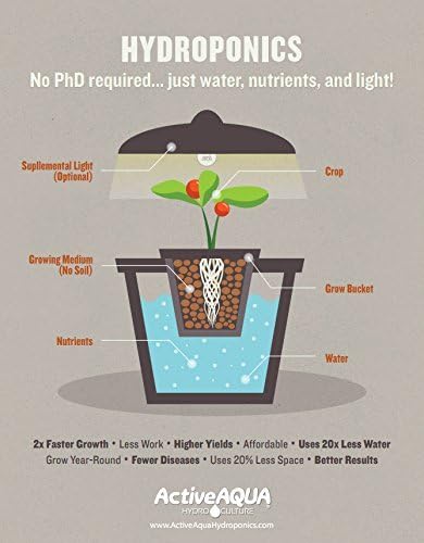 Hydrofarm AAPW550 33-Watt 550 GPH Indoor/Outdoor Hydroponic Aquarium Pond 6ft Power Cord for 55 Gallon Reservoirs Submersible Water Pump, 550-GPH, 8.4 x 3.4 x 6.4 inches, Black