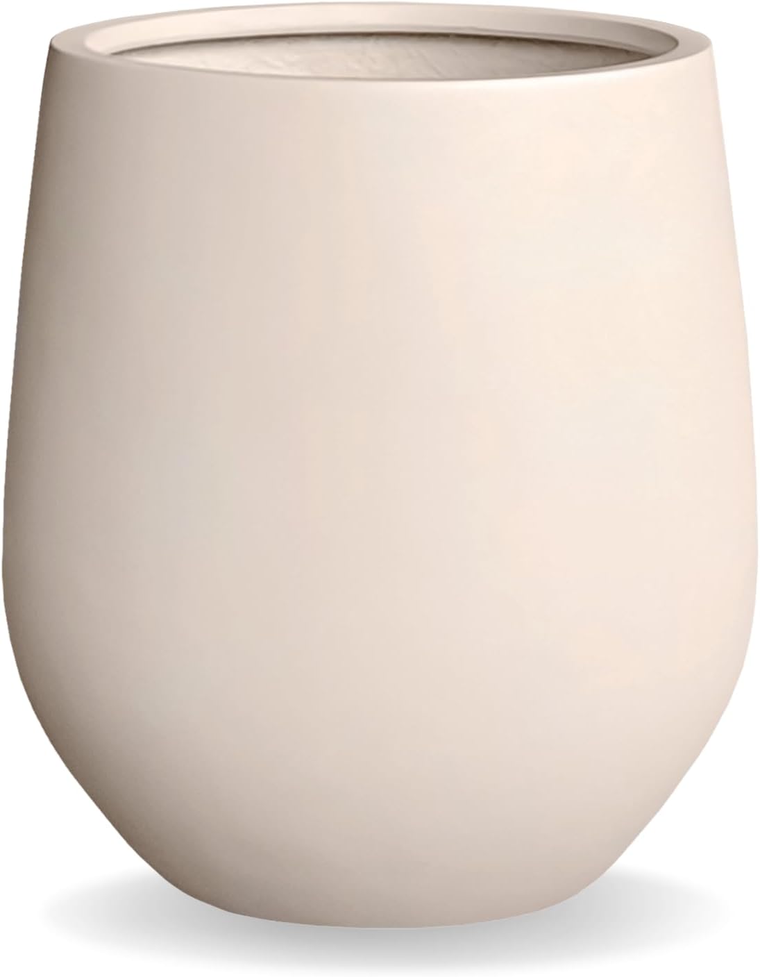 16.5" H x 15" D Corso Fiberstone Round Tapered Planter with Drainage Hole, Smooth Finishes, Weather Resistant for Indoor and Outdoor Use (Kilim Beige, 11.5" Pot Opening)