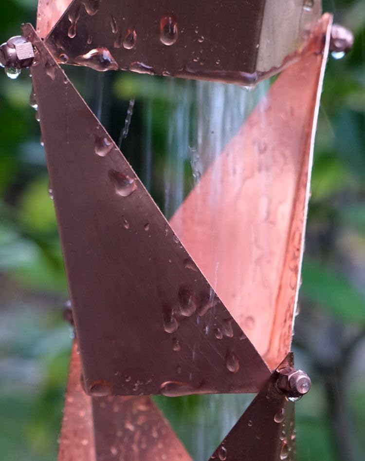 Nutshell Stores Origami Rain Chain - Copper - 14 Feet