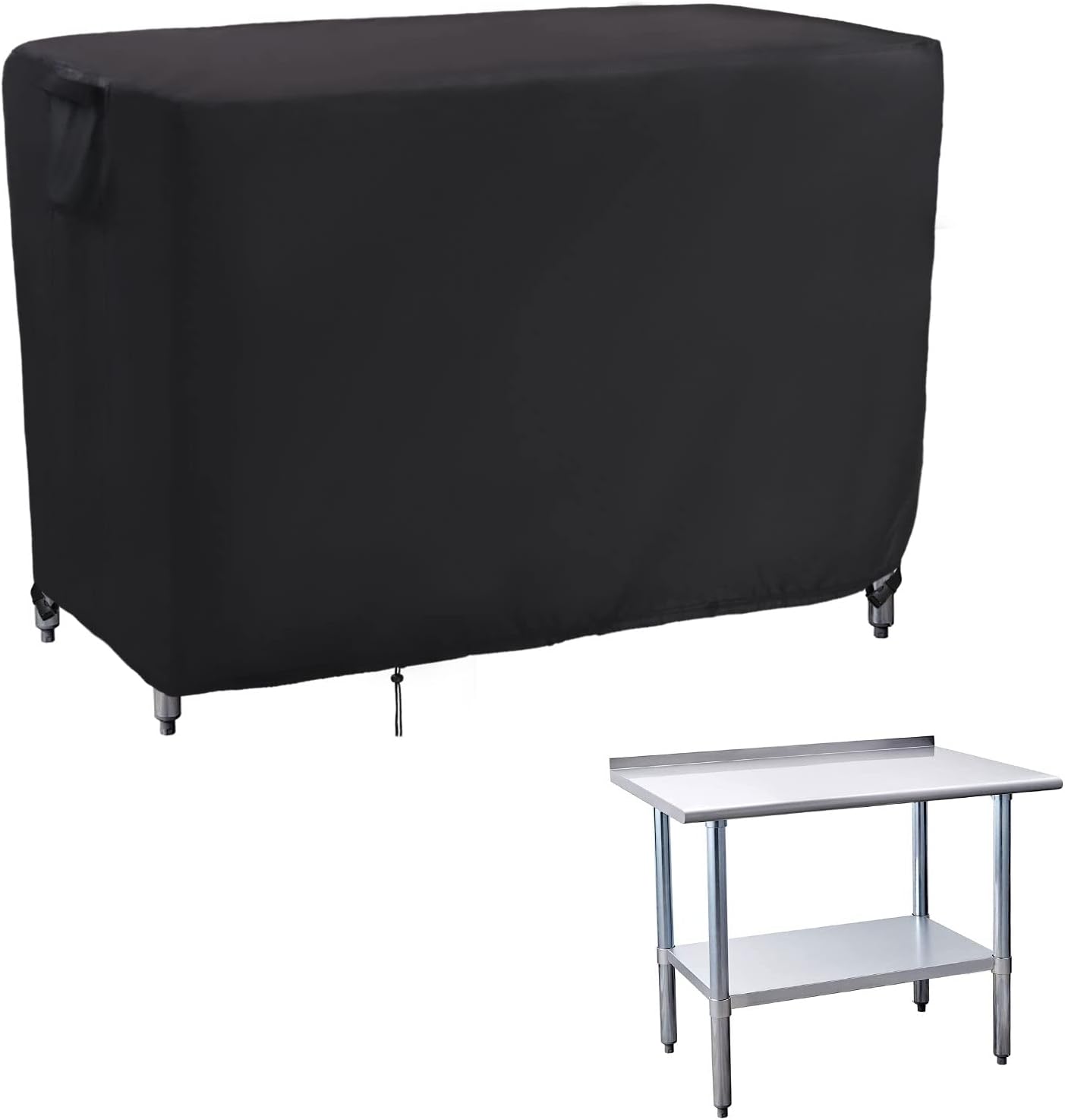 Kingling Outdoor Prep Table Covers, Waterproof Stainless Steel Table Cover Metal Table Cover Protection for Patio Kitchen Prep/Work Tables - 72''L x 24''W x 35''H