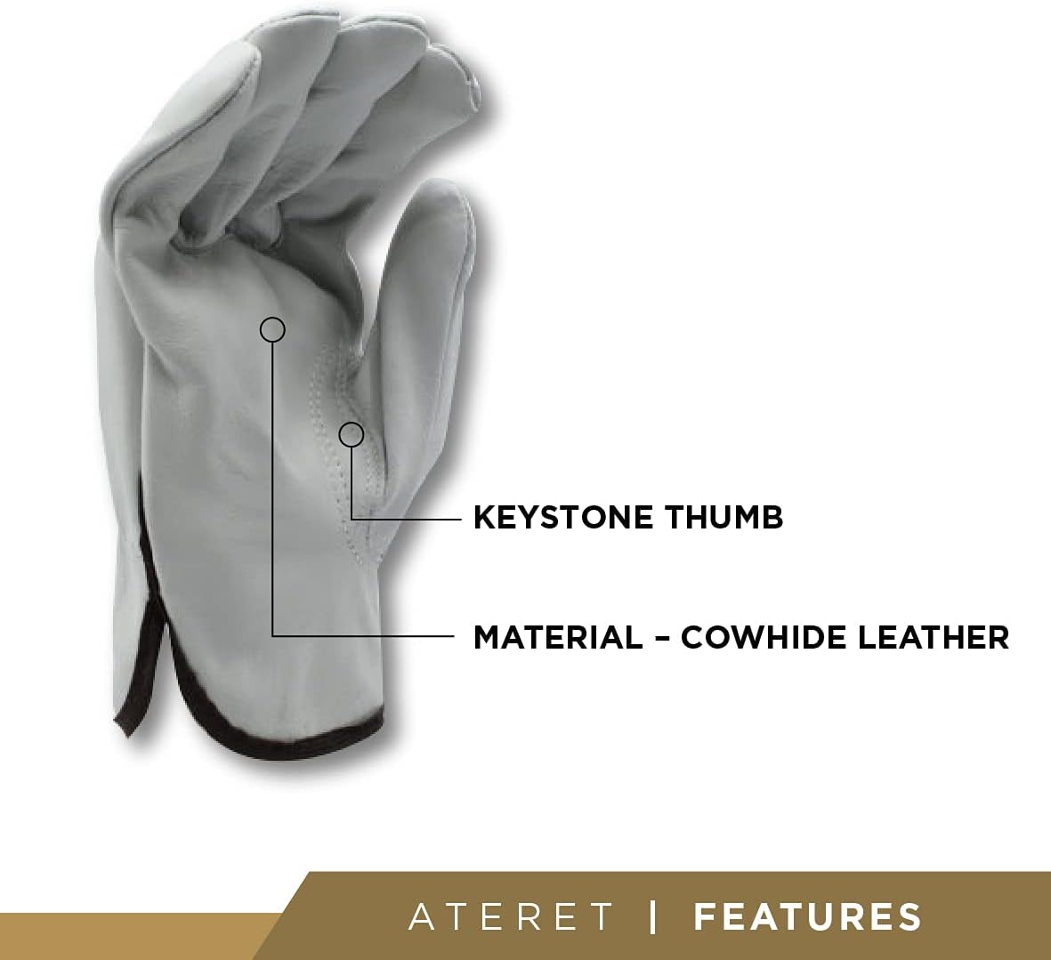 ATERET 36 Pairs 2X-Large Heavy Duty Durable Cowhide Leather Work Gloves I Driver Gloves for Truck Driving, Warehouse, Gardening, Farming