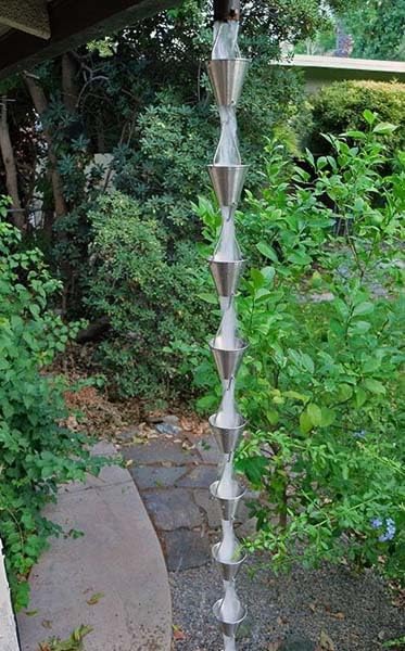 Nutshell Stores Steel Cups Rain Chain - Stainless Steel - 9 Feet