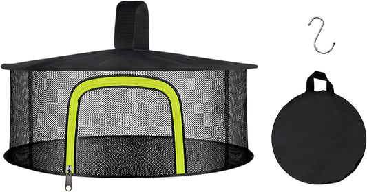 1 Layer Herb Drying Rack, Herb Drying Rack Hanging Mesh, Foldable Bud Drying Net with U-Shaped Zipper, Hooks, for Drying Herbs Plants, Flowers, Fruits, Food, Camping (1 Layer-23.62'')