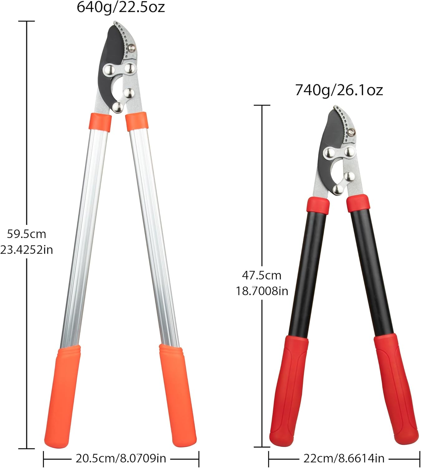 Heavy Duty Garden Lopper Pruning Shears, Aluminum Alloy or Carbon Steel, Tree Branch Cutter with Non-slip Handle, Labor-saving Gardening Tools, Yard, Orchard (Vigorously cut 59cm aluminum alloy)