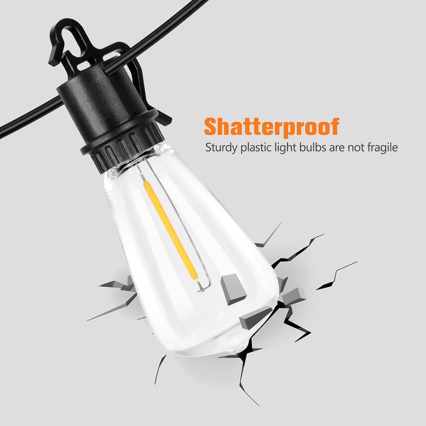 Solar Lights Outdoor String light patio deals 100FT with 32 Shatterproof, solar String Lights Outdoor Waterproof with Remote ST38 Vintage Edison Bulbs,Waterproof Hanging Lights for Outside Backyard
