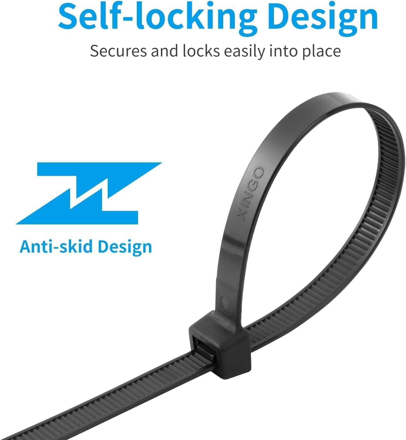 XINGO 8 Inch Brown Zip Ties Heavy Duty 100 Pack, 120 LBS Tensile Strength, Premium Nylon Cable Wire Ties, Self-locking Plastic Ties for Indoor and Outdoor Use