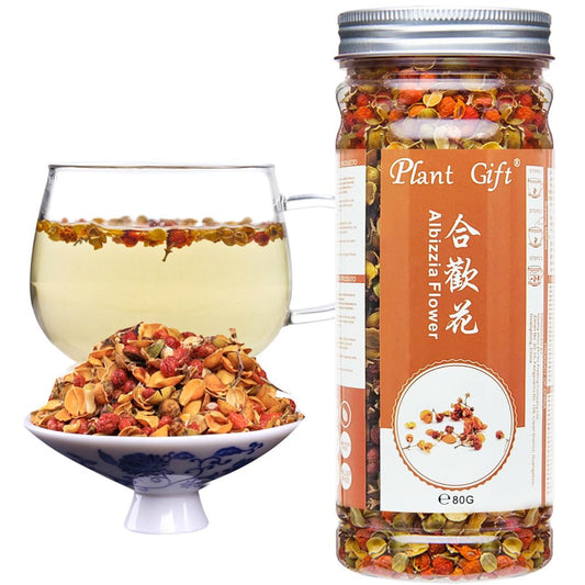 Plant Gift Albizia Flower Julibrissin Blooming Tea, HE HUAN HUA Loose Leaf Chinese Health Tea 80g / 2.82oz