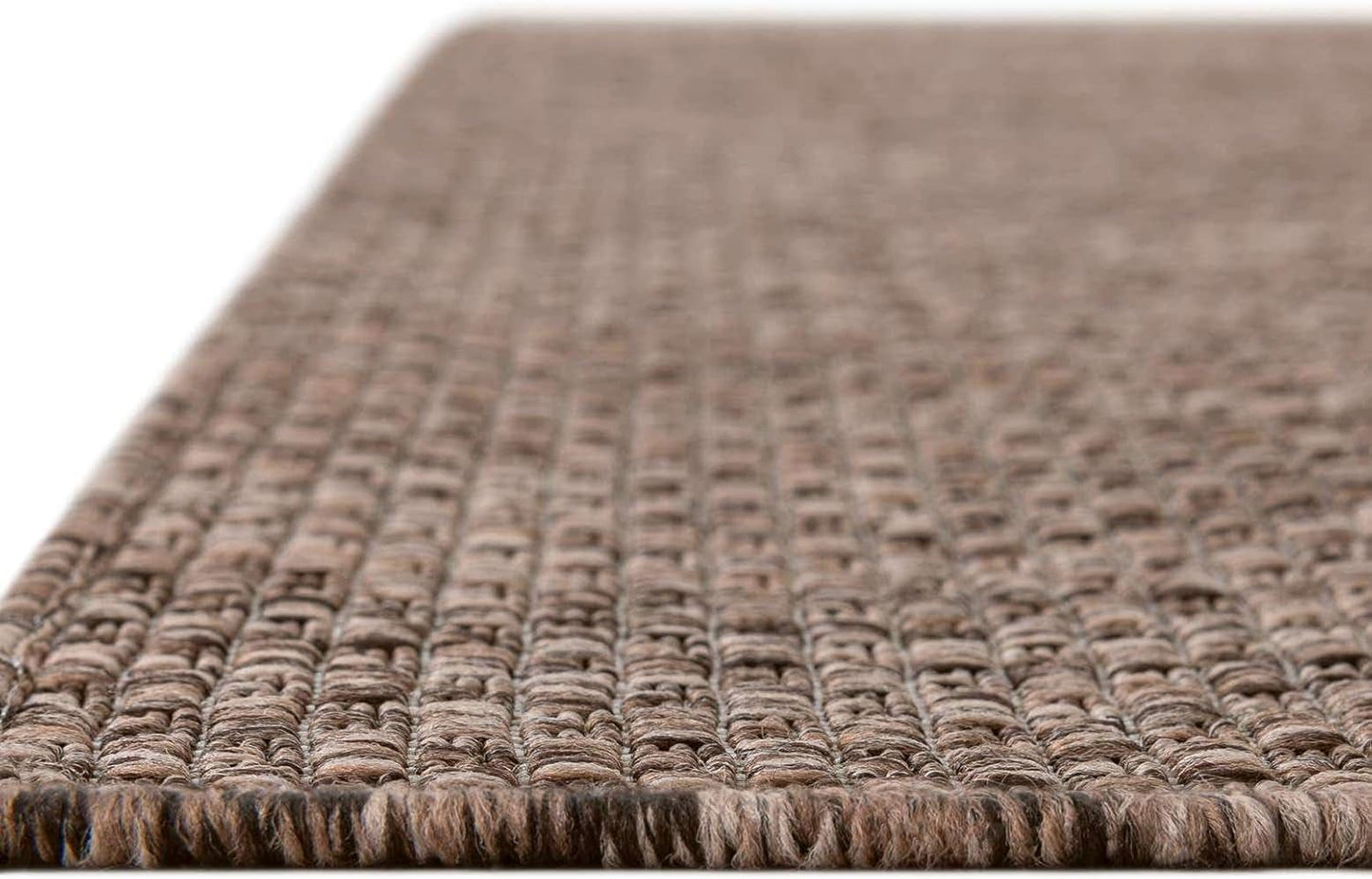 Unique Loom Outdoor Solid Collection Area Rug (2' x 3' 1" Rectangle Light Brown/Ivory)