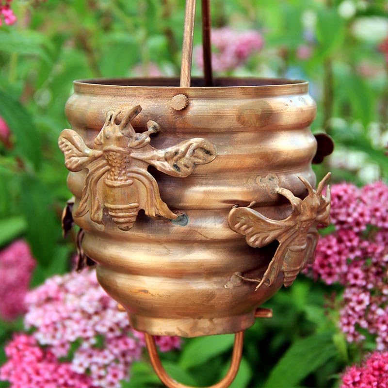 Nutshell Stores Honeybee & Hive Copper Rain Chain - Copper - 17 Feet