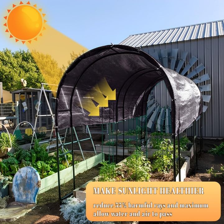 Cool Area 55% 10x12ft Sunblock Shade Cloth Cover Mesh UV Resistant Net for Garden Flower Plant Greenhouse, Black