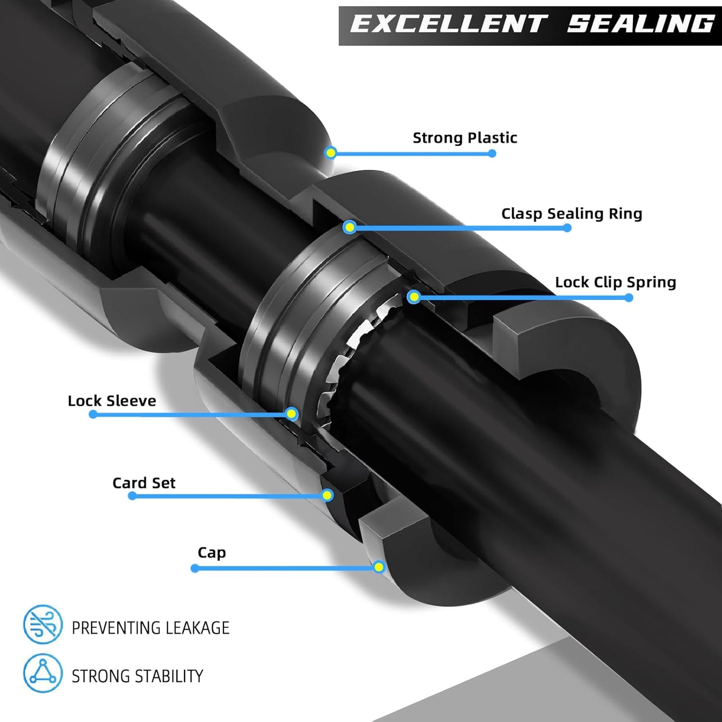 10 Pack Quick Connect 1/4" Drip Irrigation Shut Off Valve, Universal Drip Irrigation Tubing Coupling Valve, Leak Free Connector Locking Fitting for Sprinkler or Drip Irrigation System