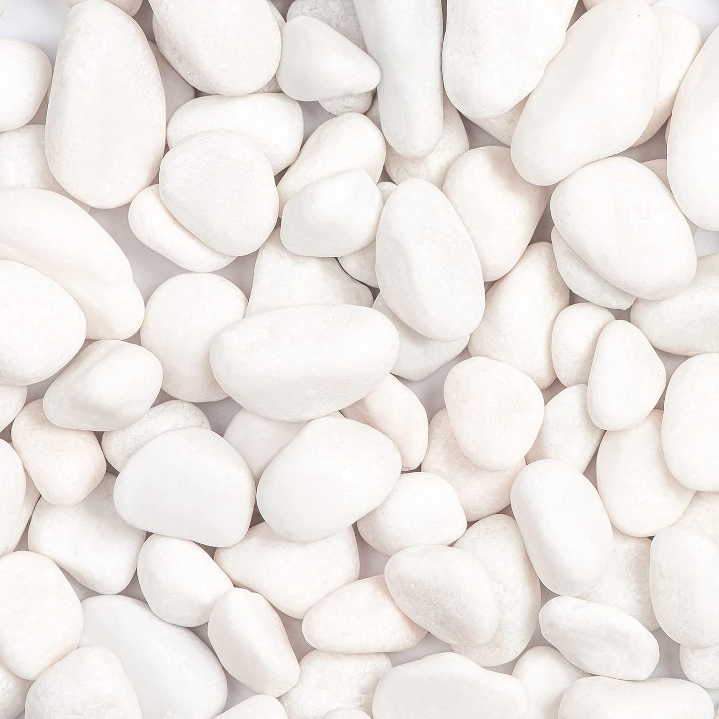 20lbs White Natural River Rocks, Polished Pebbles for Plants Garden, 1-2 inch Decorative White Stones, Ideal for Fish Tank, Vases, Crafting, Home Decor and Garden Landscaping Rocks,White