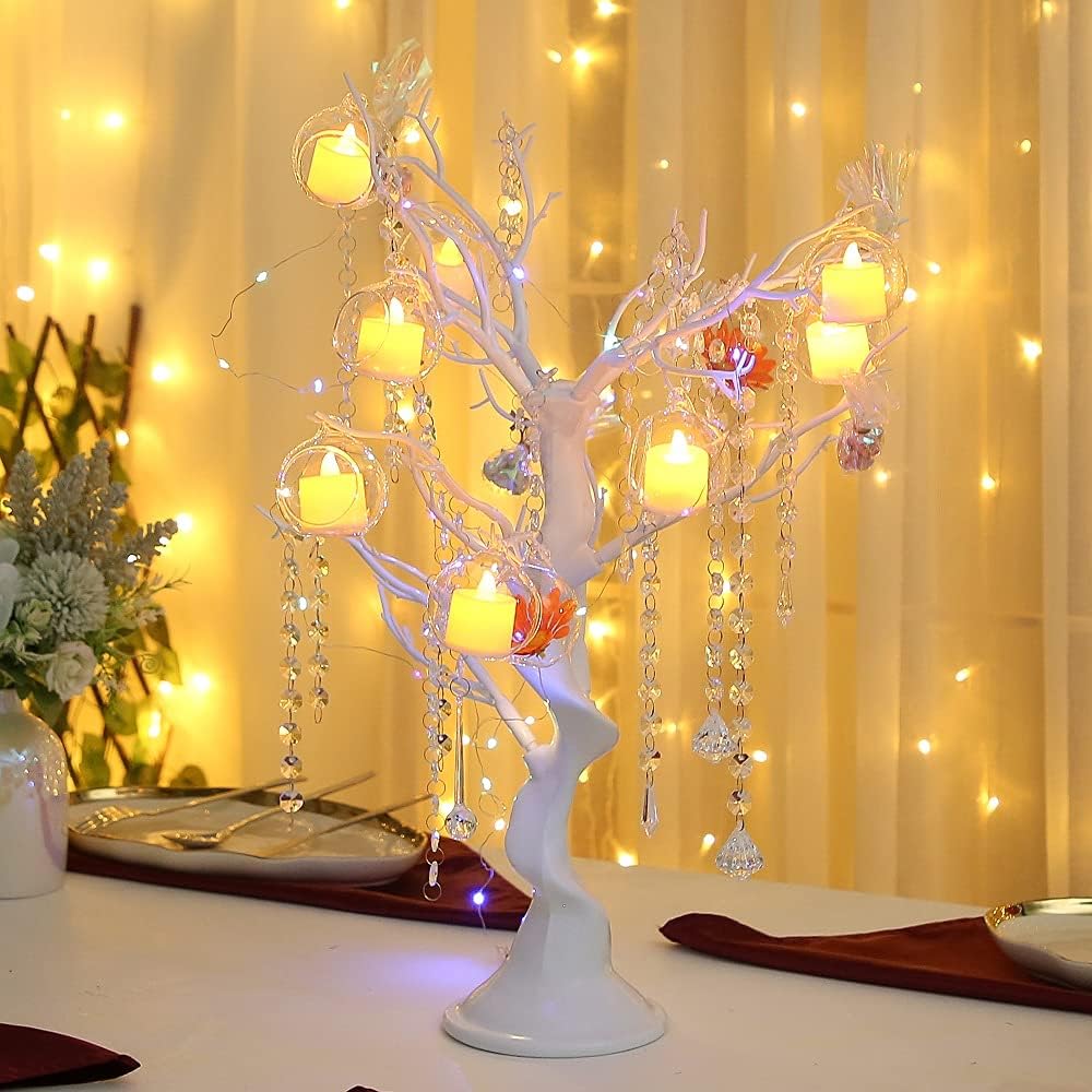 3.15 inches Hanging Tealight Holder Glass Globes Terrarium Wedding Candle Holder Candlestick (18 Pcs/Set) (18pcs)
