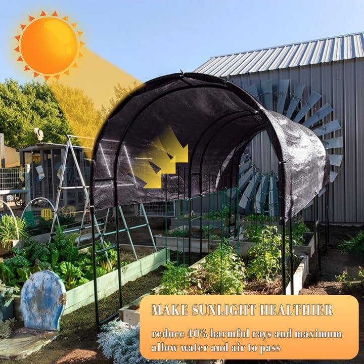 Cool Area 40% 6.5x6.5ft Sunblock Shade Cloth Cover Mesh UV Resistant Net for Garden Flower Plant Greenhouse, Black