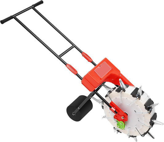 10-Row Manual Garden Seeder, Corn Planter, Hand Push Precision Seeder Planter for Corn Soybean Peanut Seeds, Adjustable Depth, 6.3" Sowing Spacing