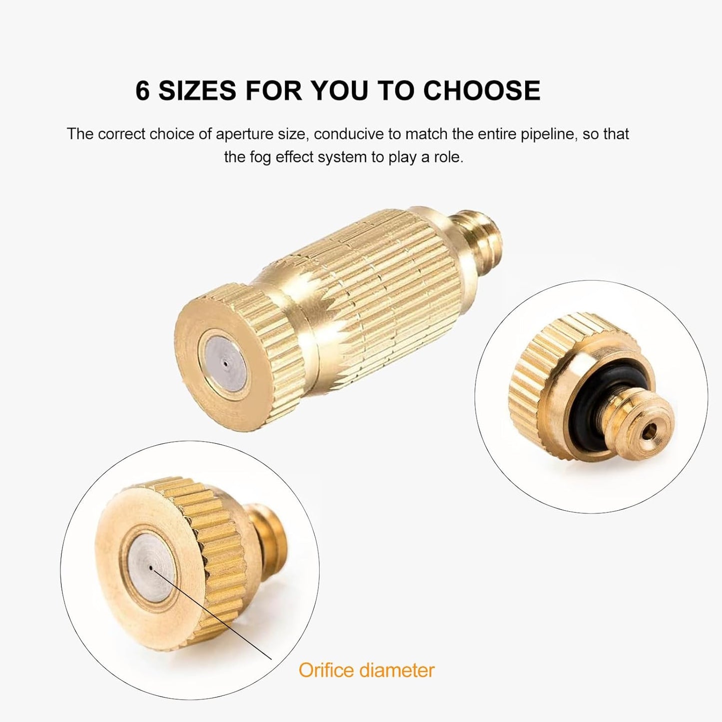 20pcs High Pressure Atomizer Nozzle Brass Misting Nozzles for Outdoor Cooling System, Landscaping, Greenhouse Irrigation, Air Humidification, Anti-Drip Fogging Spray Head(0.004"/0.1mm)